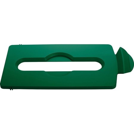 RUBBERMAID COMMERCIAL Slim Jim Lid Green Paper Slot, Green, Plastic RCP2007886